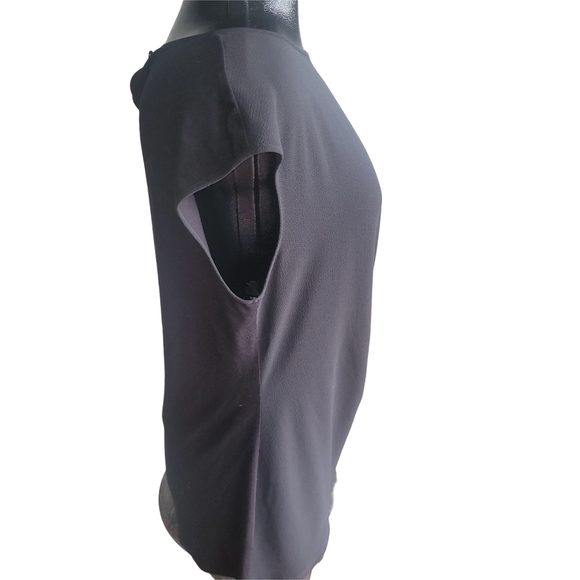 Vince Camuto Black Short Cap Sleeve Fabric Tie Top M - Picture 3 of 6